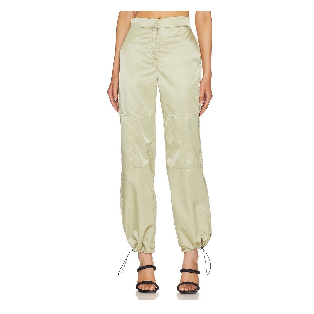 Superdown Sage Green Satin Bungee Jogger Track Pants Small High Rise Utility